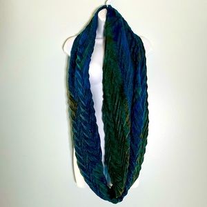 Peacock blue infinity scarf